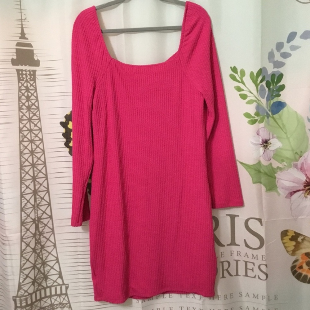 Madden NYC~NWT~Women’s Textured Dress in Punk Pink~Size XXL - Picture 10 of 10